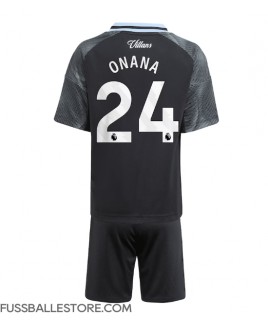 Günstige Aston Villa Amadou Onana #24 Auswärts Trikotsatzt Kinder 2025-26 Kurzarm (+ Kurze Hosen)